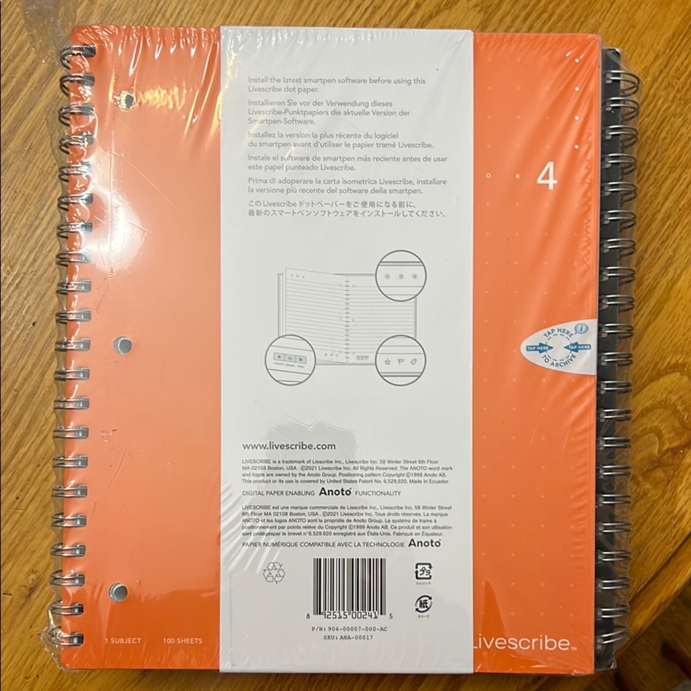 Livescribe 4- pack Spiral Notebook New unopened